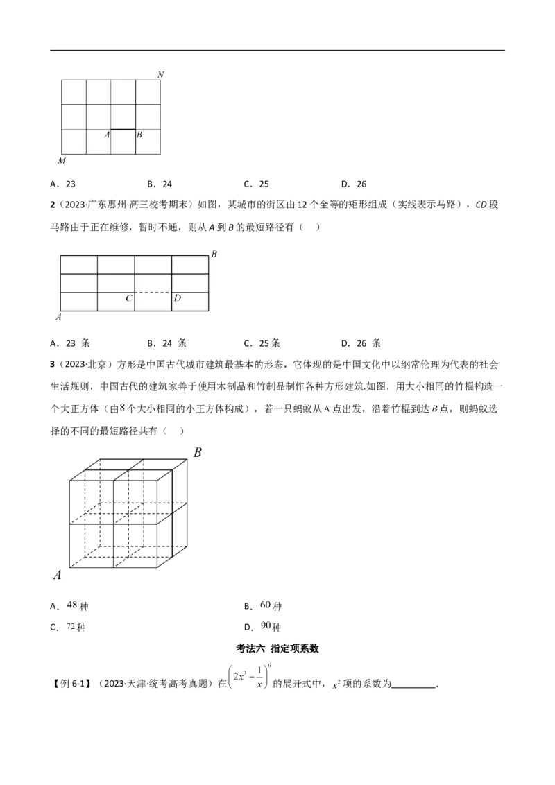 专题11计数原理（选填题10种考法）（原卷版）_02高考数学_新高考复习资料_2024年新高考资料_二轮复习资料_2024届高三数学二轮复习《考法分类》专题训练（新高考）_1、选填题