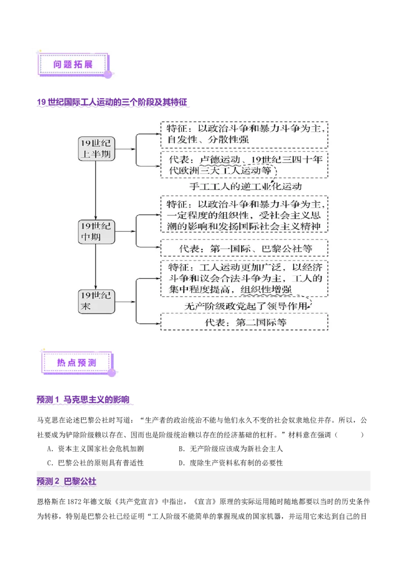 专题11阳光大道&mdash;社会主义：社会主义运动的发展（讲义）（原卷版）_07高考历史_2025年新高考资料_二轮复习_上好课2025年高考历史二轮复习讲练测（新高考通用）3379861
