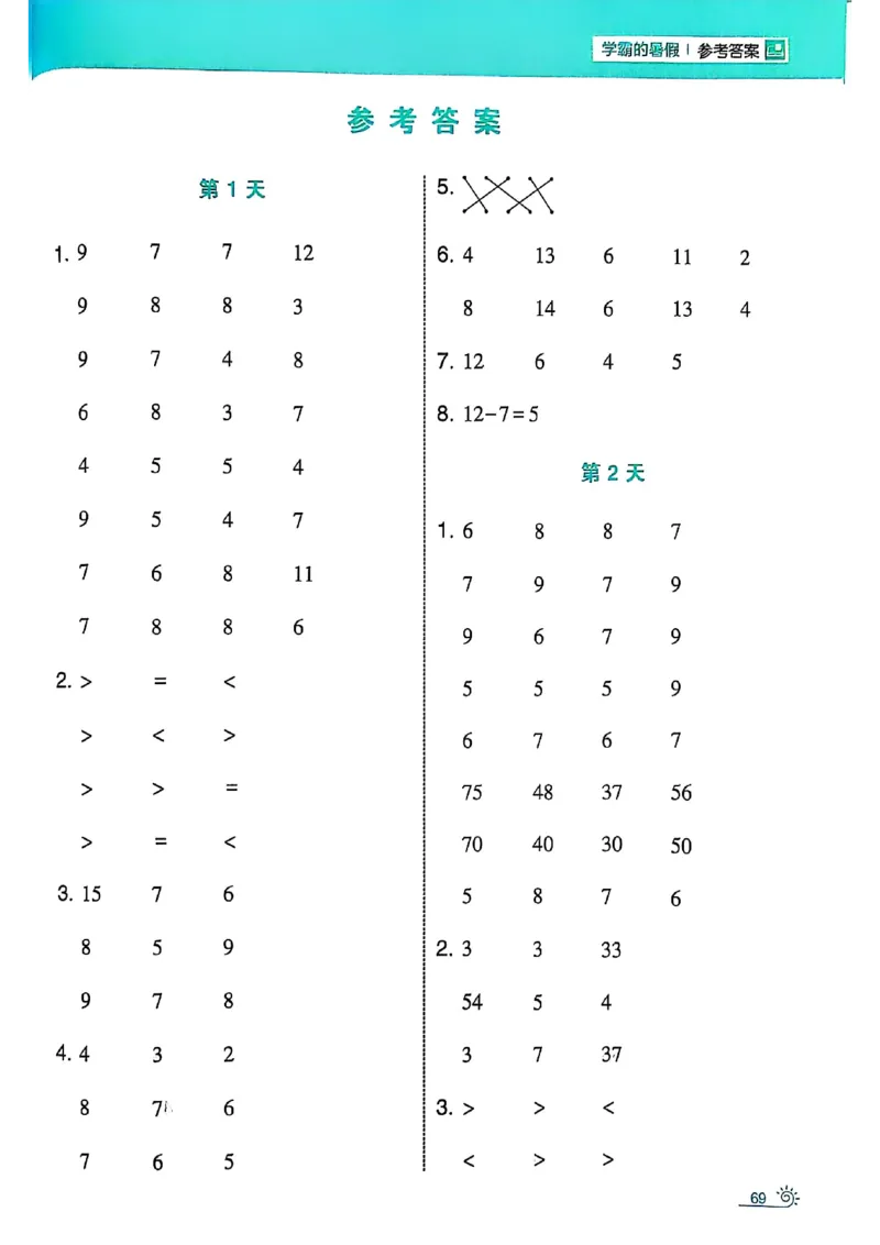 25学霸暑假一升二计算大通关人教_25秋《学霸的暑假计算大通关》_25年1-6年级数学人教版《学霸的暑假计算暑期大通关》_一升二