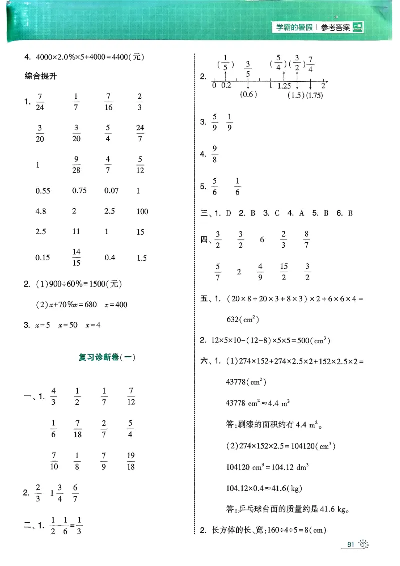 25学霸五升六暑假计算大通关北师_25秋《学霸的暑假计算大通关》_25年1-6年级数学北师版《学霸的暑假计算暑期大通关》_五升六
