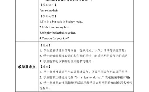 Unit5第6课时PartBReadandwrite&PartC(教学设计)_4上-新英语人教PEP版（2025持续更新）_01.英语4上-教案+PPT课件+学习任务单+练习第1套齐全_2教案