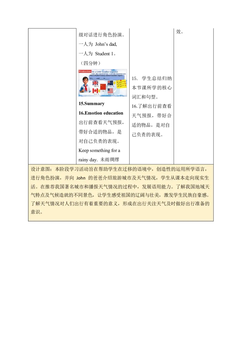 Unit5Theweatherandus单元整体教学设计表格式（5课时）_4上-新英语人教PEP版（2025持续更新）_04教案+教学计划_表格式单元整体教学设计