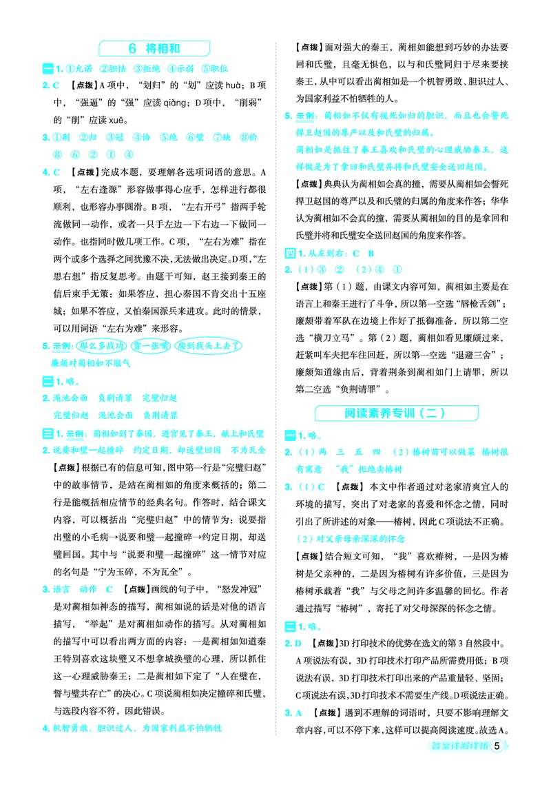 25秋典中点五年级语文上（R版）答案_25秋《典中点》系列_25秋1-6年级语文上册《典中点》（抢先版）
