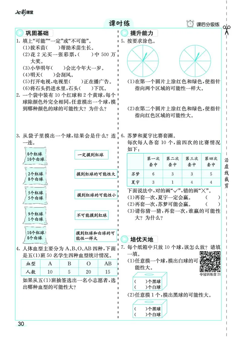 五年级数学上册人教版《七彩课堂》（预习+课课练）_1-6年级《七彩课堂》预习卡_1-6年级数学上册人教版《七彩课堂》（预习+课课练）