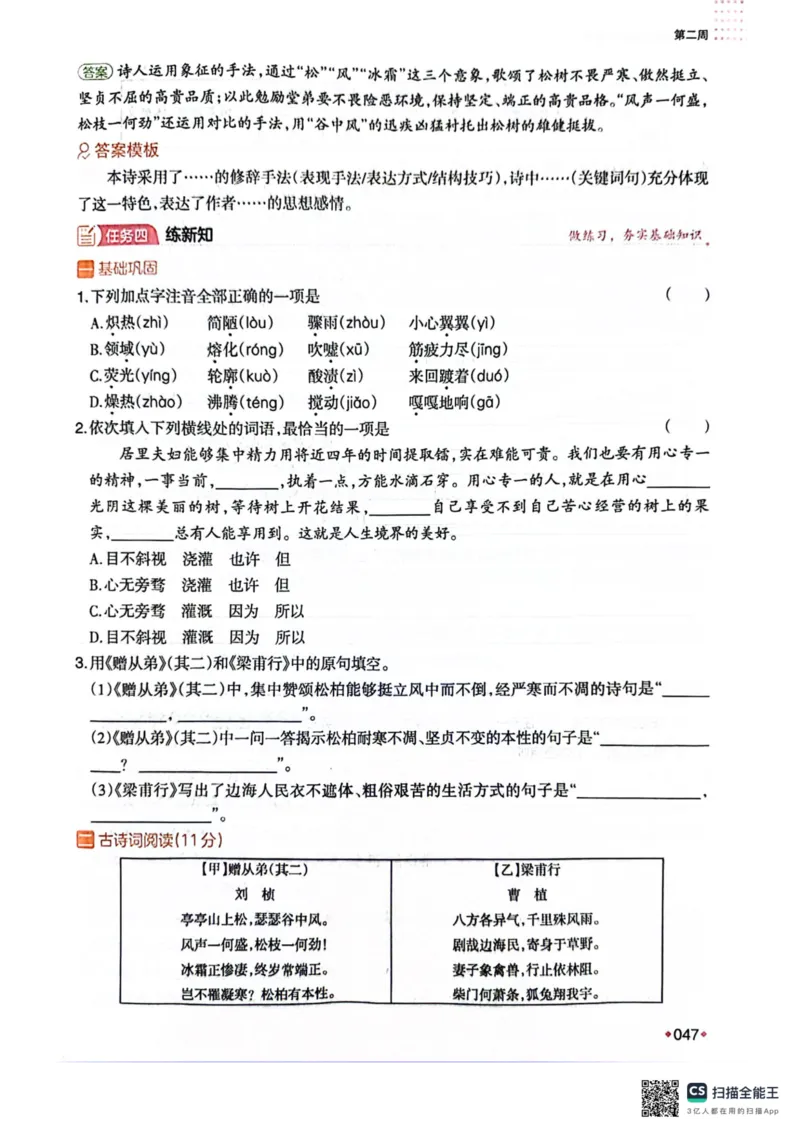 一本预备新初二语文及开学月考期中卷_25秋《一本》系列_25版一本系列_一本预备初二语数英物小四门25年