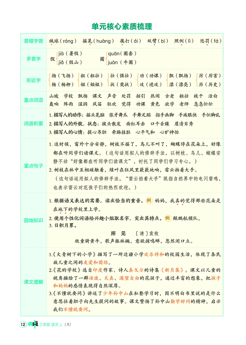 25秋典中点三年级语文上（R版）_25秋《典中点》系列_25秋1-6年级语文上册《典中点》（抢先版）