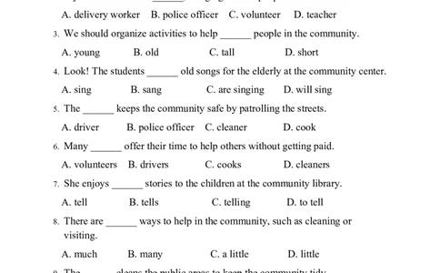 Unit4Helpinginthecommunity提升测试卷（含答案）_4上-新英语人教PEP版（2025持续更新）_07练习试卷_单元测试基础+培优（全）