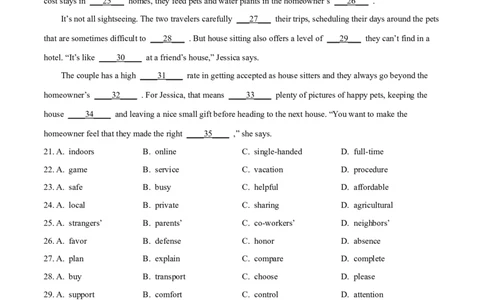 专题10完形填空（15空)-2022年高考真题和模拟题英语分专题训练（教师版含解析）_03高考英语_2024年新高考资料_1.2024一轮复习_赠2022年高考英语真题与模拟题分专题训练