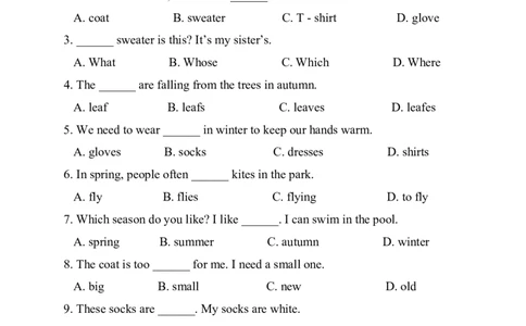 Unit6Changingfortheseasons提升测试卷（含答案）_4上-新英语人教PEP版（2025持续更新）_07练习试卷_单元测试基础+培优（全）