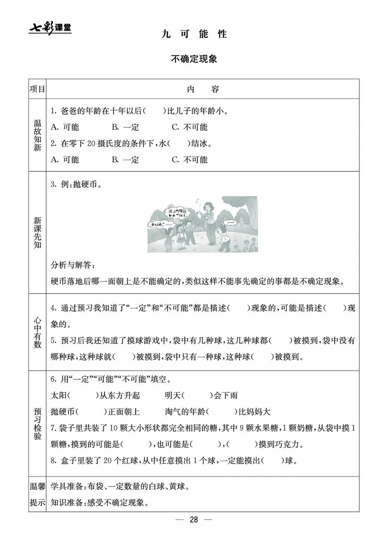 四年级数学上册北京版《七彩课堂》预习卡_1-6年级《七彩课堂》预习卡_1-6年级数学上册北京版《七彩课堂》预习卡
