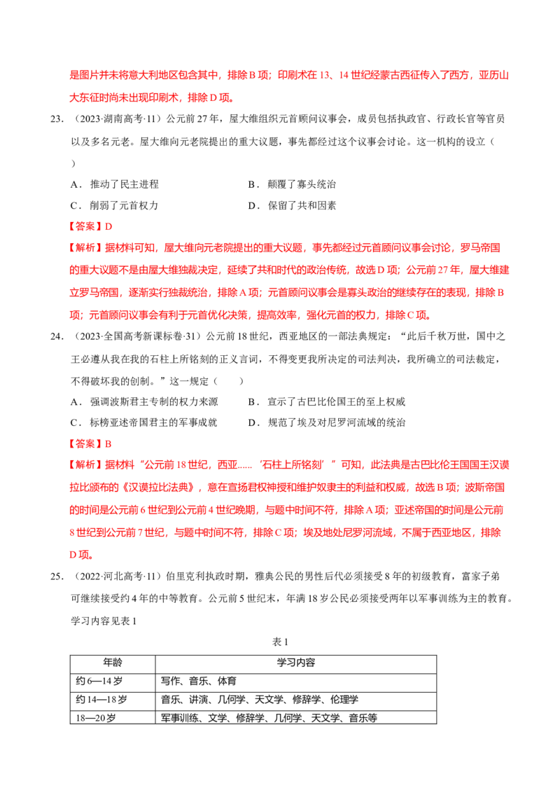 专题09多元共生&mdash;古代世界文明的多样性与区域扩展（练习）（解析版）_07高考历史_2025年新高考资料_二轮复习_01高考语文等多个文件