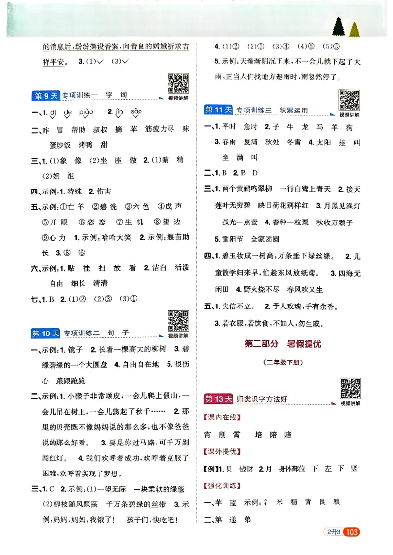 25版《阳光同学暑假衔接》语文2升3-副本_25秋《阳光同学》系列_25年1-6年级语文《阳光同学语文暑假衔接》_2升3