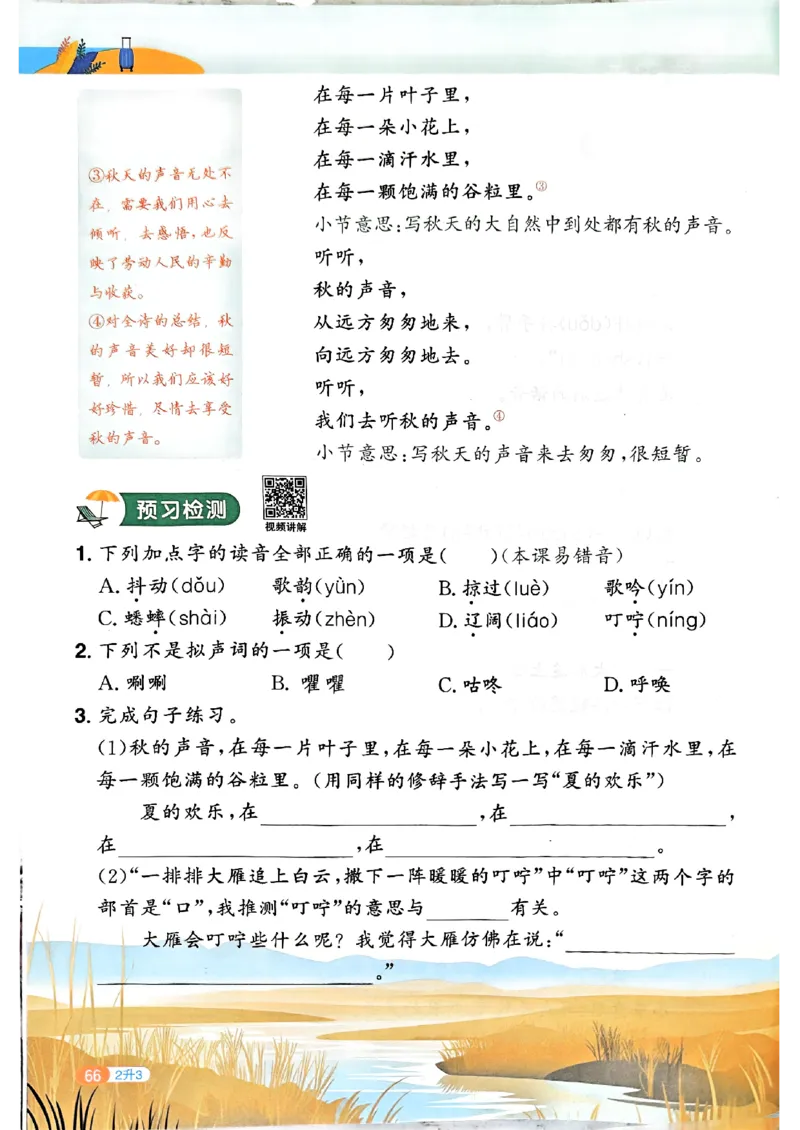 25版《阳光同学暑假衔接》语文2升3-副本_25秋《阳光同学》系列_25年1-6年级语文《阳光同学语文暑假衔接》_2升3