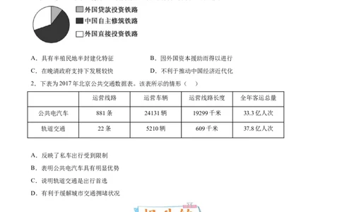 专题11人类的交通与社会变迁（原卷版）-备战2023年高考历史一轮复习考点微专题（新高考地区专用）_07高考历史_新高考复习资料_2023年新高考复习资料