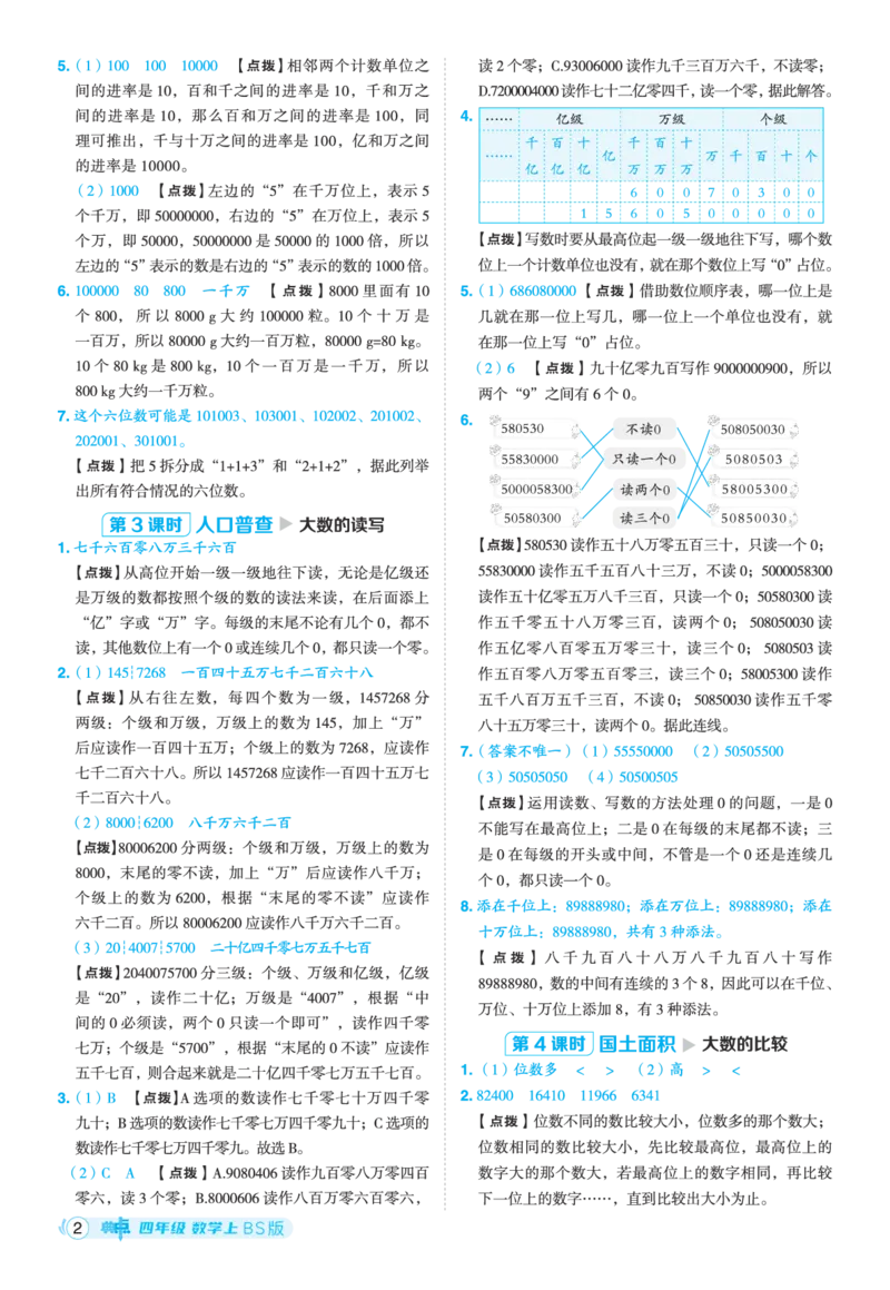 25秋典中点四年级数学上（BS版）答案_25秋《典中点》系列_1-6年级数学上册各版本《典中点》（抢先版）_25秋1-6年级数学上册北师版《典中点》（抢先版）