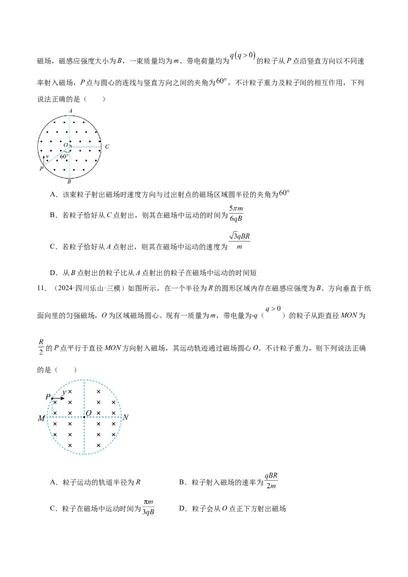 专题10磁场带电粒子在磁场中的运动（练习）（原卷版）_03高考英语_2025年新高考资料_二轮复习_01高考语文等多个文件_上好课2025年高考物理二轮复习讲练测（新高考通用）