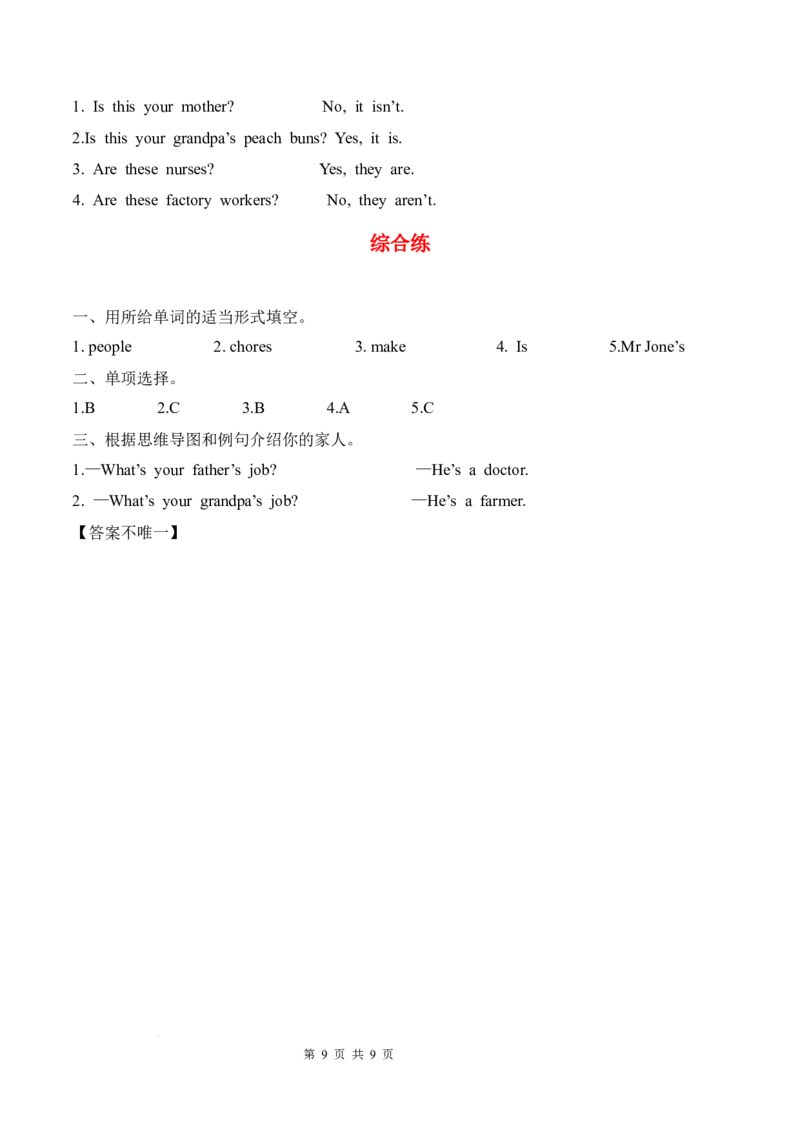 Unit1Helpingathome(知识清单)_4上-新英语人教PEP版（2025持续更新）_09知识清单_知识清单（新增）