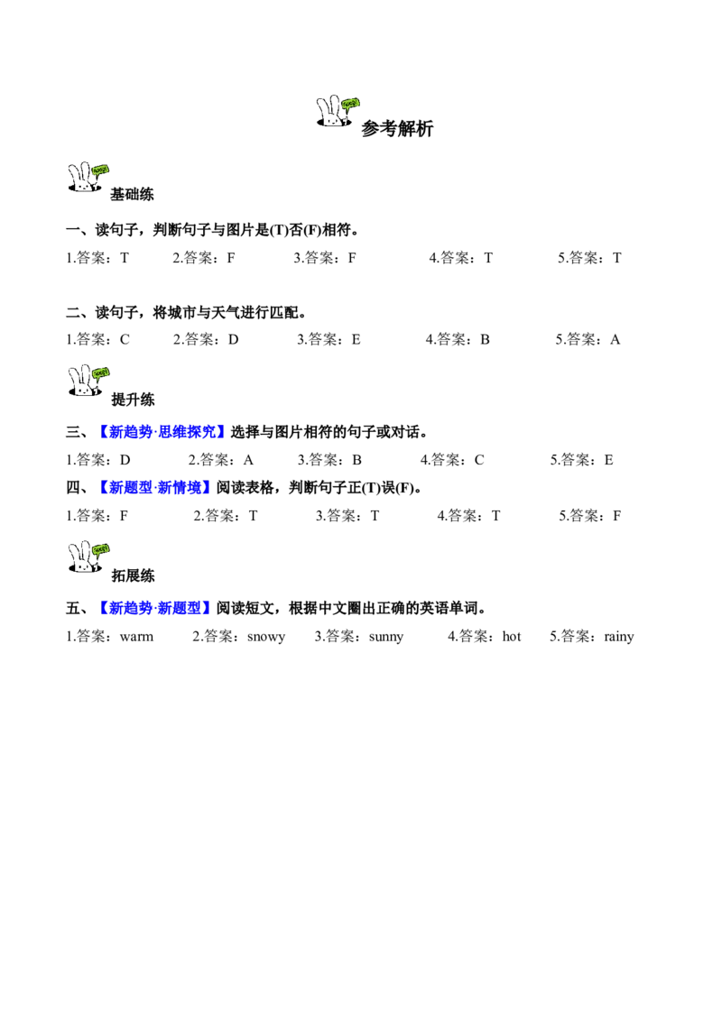 Unit5第2课时PartALet&rsquo;slearn&Look,askandanswer(分层作业)_4上-新英语人教PEP版（2025持续更新）_01.英语4上-教案+PPT课件+学习任务单+练习第1套齐全_4分层作业