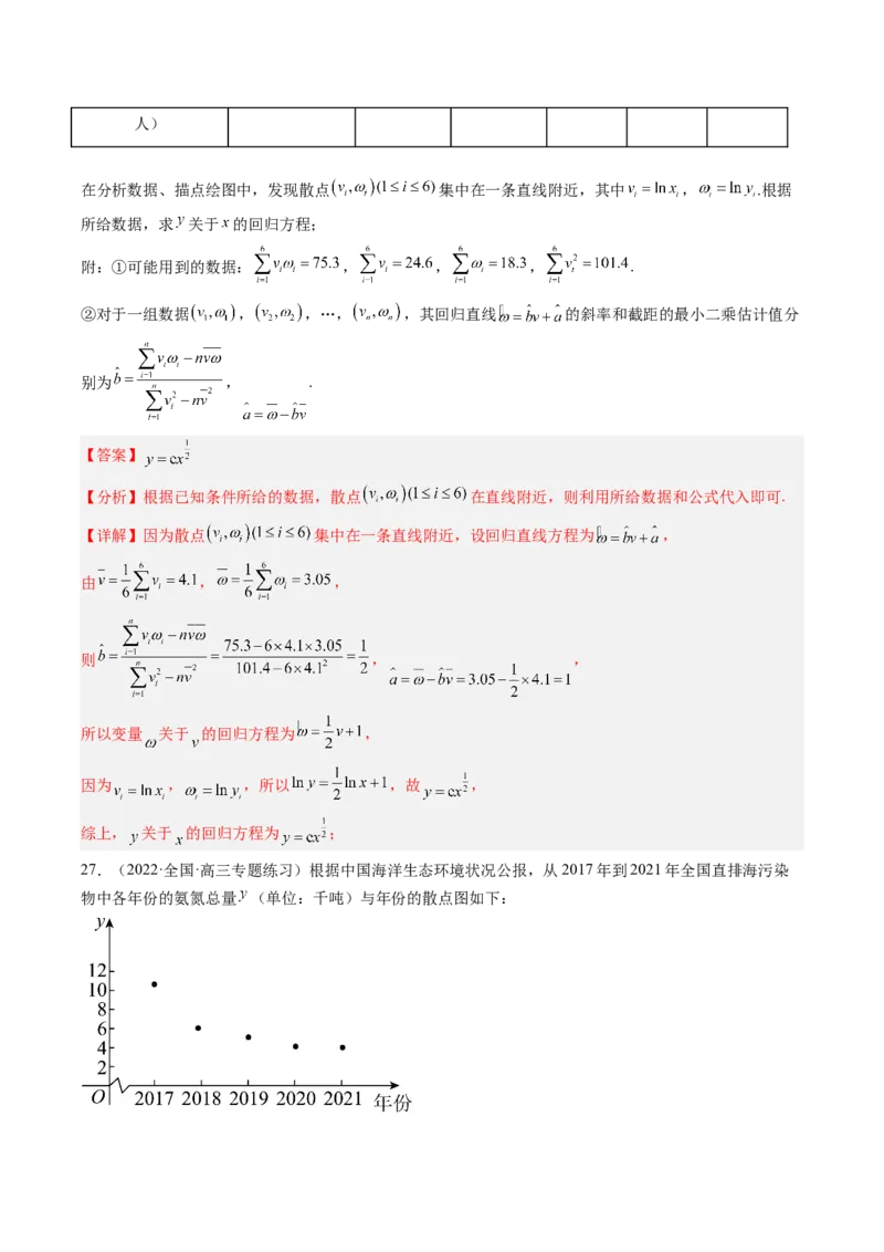 专题10统计案例（独立性检测与回归分析）（解析版）_02高考数学_通用版（老高考）复习资料_2023年复习资料_二轮复习
