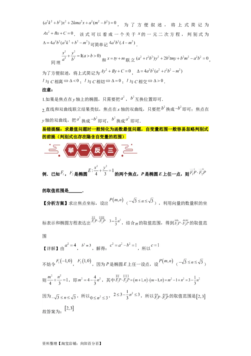 专题11圆锥曲线（4大易错点分析+解题模板+举一反三+易错题通关）-备战2024年高考数学考试易错题（新高考专用）（解析版）_02高考数学_新高考复习资料_2024年新高考资料_专项复习资料