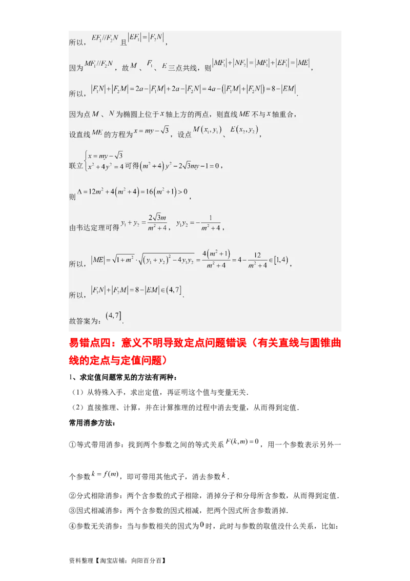 专题11圆锥曲线（4大易错点分析+解题模板+举一反三+易错题通关）-备战2024年高考数学考试易错题（新高考专用）（解析版）_02高考数学_新高考复习资料_2024年新高考资料_专项复习资料