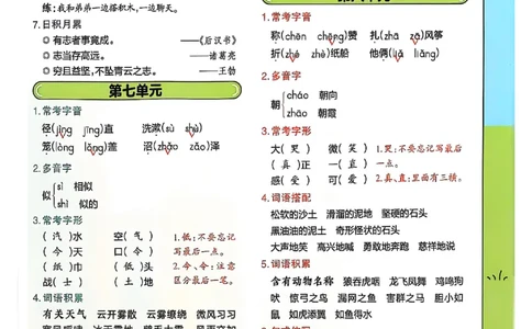 二年级语文人教版上册25秋《教材帮》期末知识挂图_25秋《教材帮练习帮》系列_25秋1-5年级语文上册《教材帮》（完整版）_二年级语文人教版上册25秋《教材帮》