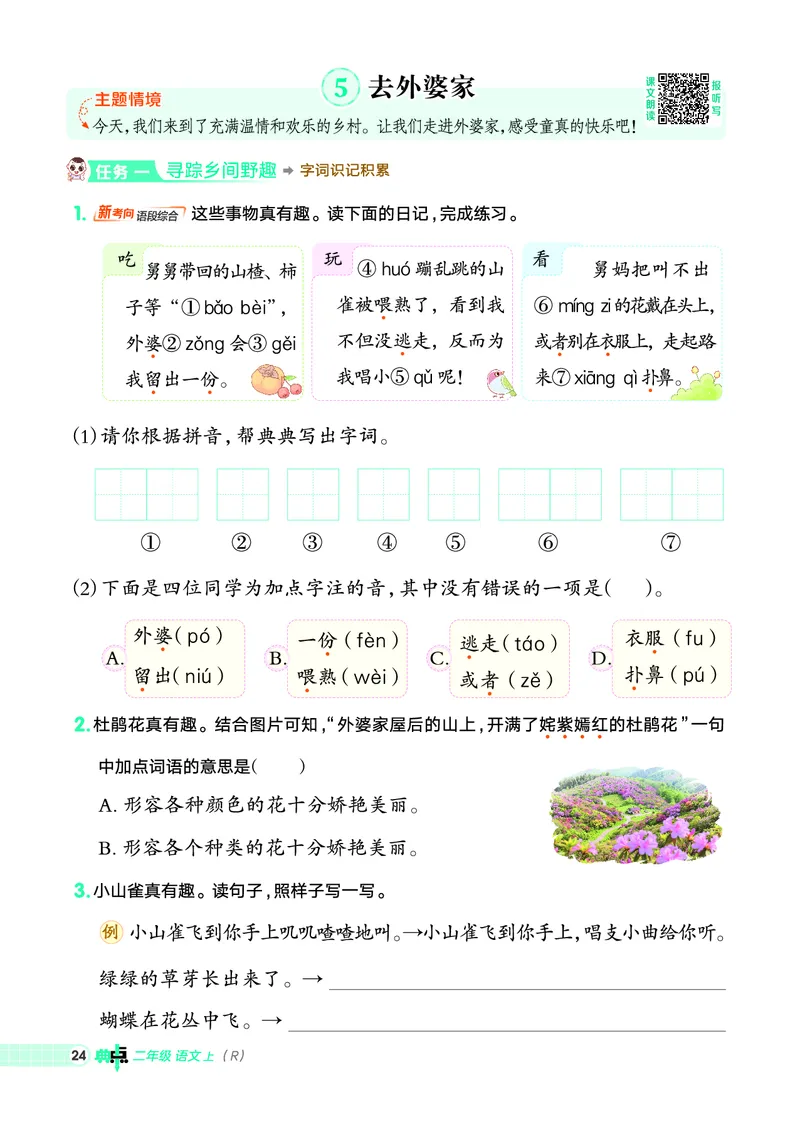 25秋典中点二年级语文上（R版）_25秋《典中点》系列_25秋1-6年级语文上册《典中点》（抢先版）