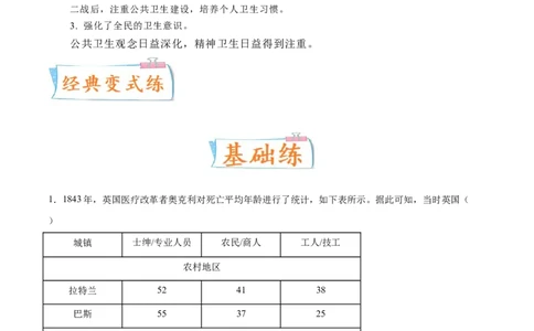 专题12人类的医疗与公共卫生（原卷版）-备战2023年高考历史一轮复习考点微专题（新高考地区专用）_07高考历史_新高考复习资料_2023年新高考复习资料