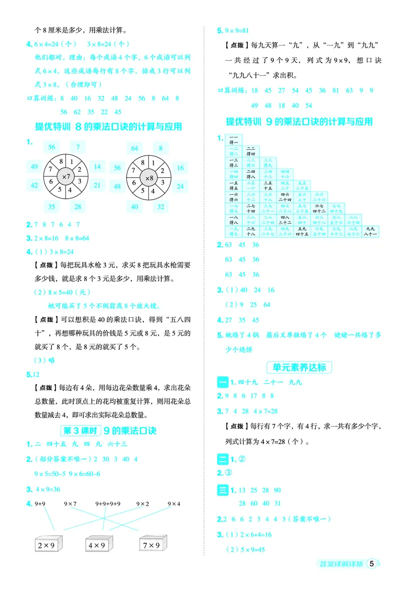 25秋典中点二年级数学上（QD版）五四制答案_25秋《典中点》系列_1-6年级数学上册各版本《典中点》（抢先版）_25秋1-6年级数学上册青岛54制《典中点》（抢先版）