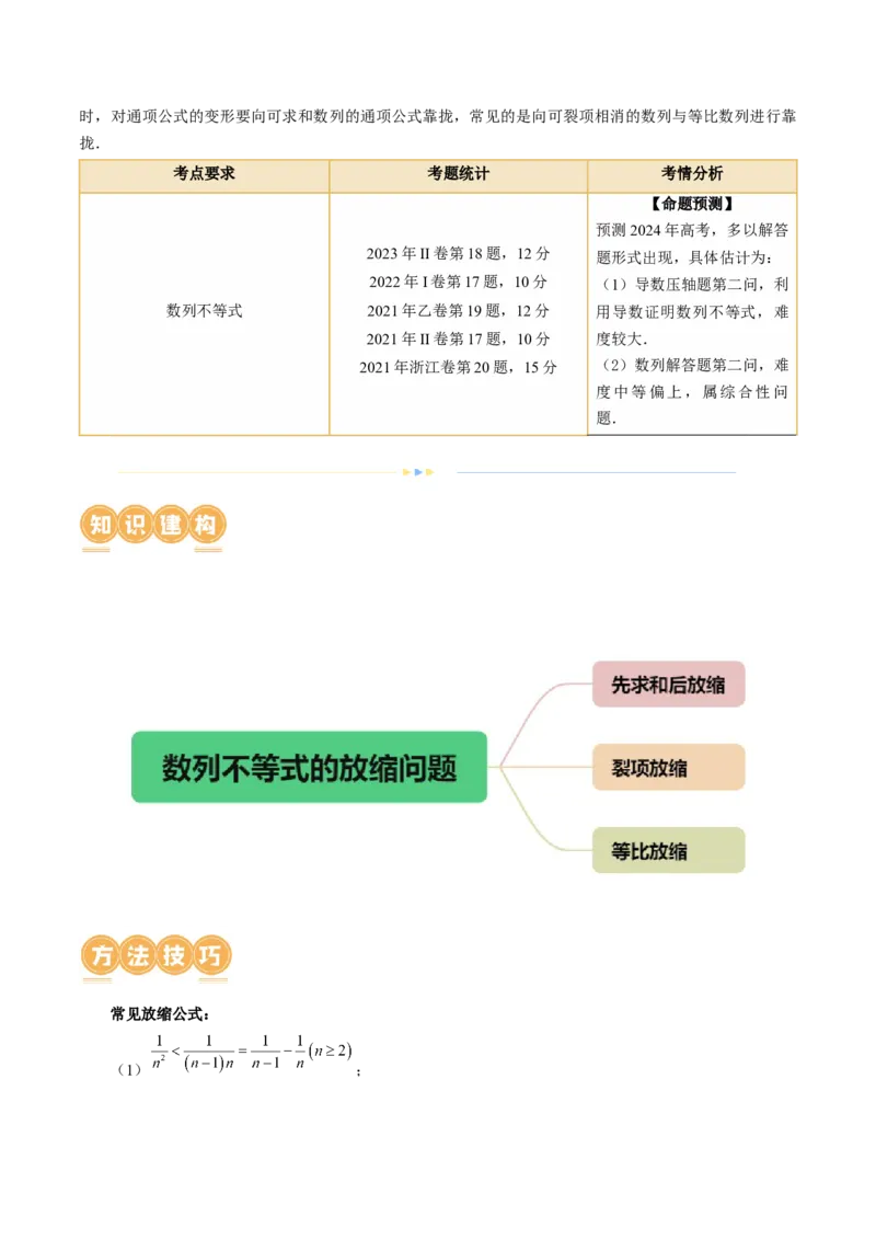 专题10数列不等式的放缩问题（7大核心考点）（讲义）（原卷版）_02高考数学_新高考复习资料_2024年新高考资料_二轮复习资料_2024年高考数学二轮复习讲练测（新教材新高考）