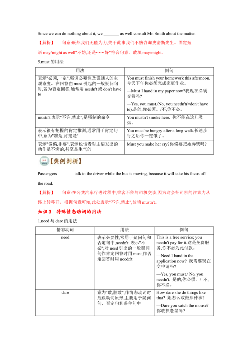 专题10情态动词和虚拟语气（通用版）（原卷版）_03高考英语_通用版（老高考）复习资料_2023年复习资料_二轮复习_2023高考英语二轮复习重难考点（新题型）突破（通用版）