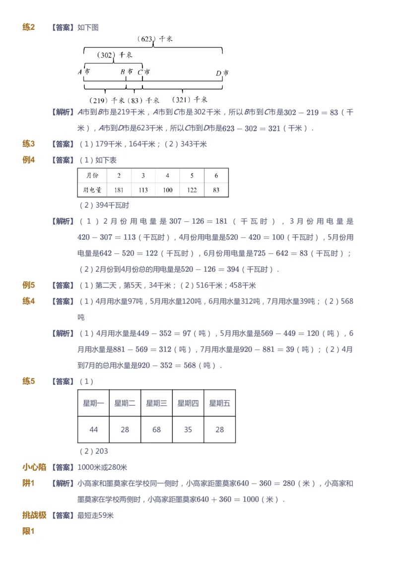 课本+自我巩固+课堂落实（答案）_《爱学习》小学初中数学和奥数资料_高斯数学爱学习课件_8北师小学能力提高_爱学习北师大1-6能力提高课件3+4_数学3阶能力提高_秋数学3阶能力提高