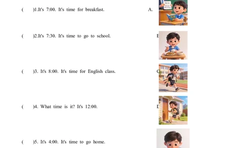 Unit3第4课时PartBLet&rsquo;stalk&Actandsay(分层作业)英语人教PEP版四年级下册（新教材）_4下-新英语人教PEP版（2026持续更新）_01课件+教案+学习任务单+练习（更新完第4单元）_4分层作业
