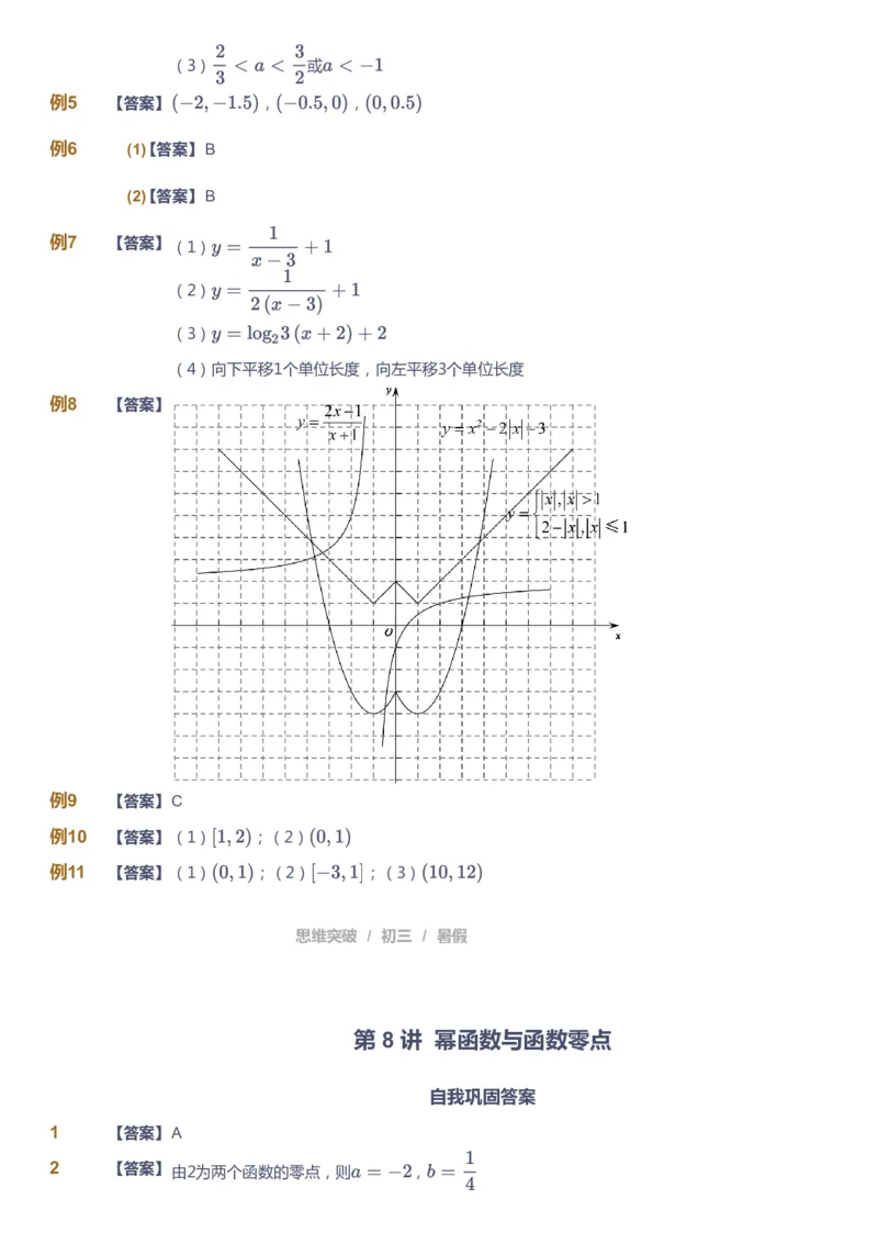 课本+自我巩固+课堂落实（答案）_《爱学习》小学初中数学和奥数资料_高斯数学爱学习课件_7人教初中思维突破_初三高思爱学习数学课件思维突破_初三高思数学pdf_初三数学思维突破