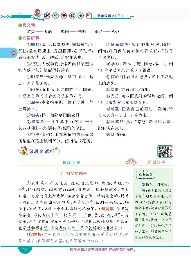 小学教材全解全析-语文5下_《教材全解》小学1-6年级_《小学教材全解全析》_1-6年级下册_语文