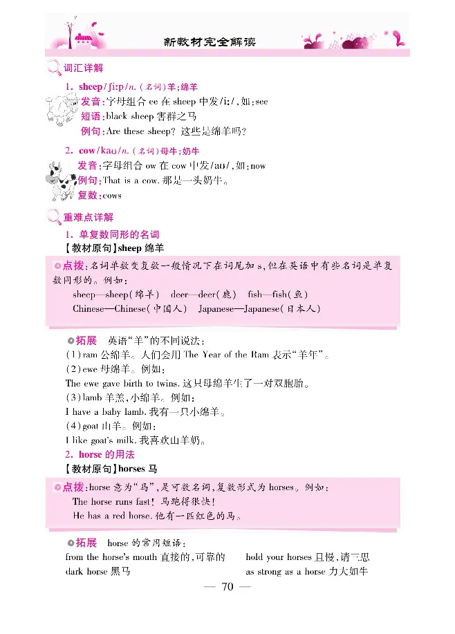新教材完全解读人教pep英语4年级下_《教材全解》小学1-6年级_《新教材完全解读》_小学英语