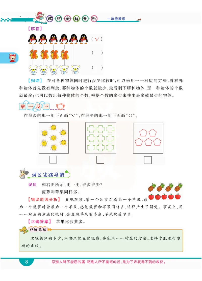 小学教材全解全析-人教数学1上_《教材全解》小学1-6年级_《小学教材全解全析》_1-6年级上册_数学