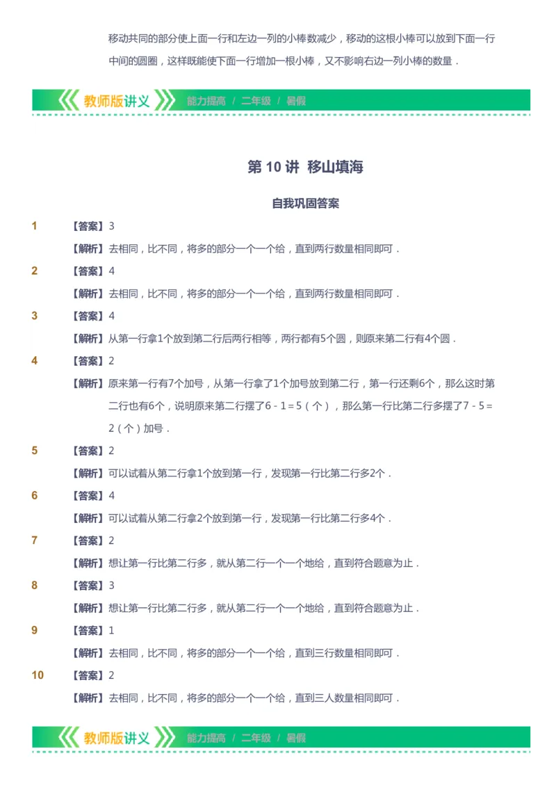 课本+自我巩固+课堂落实（答案）-gs_《爱学习》小学初中数学和奥数资料_高斯数学爱学习课件_1人教小学能力提高_2年级能力提高春秋寒暑课件_暑高斯数学2阶能力提高-gs出品