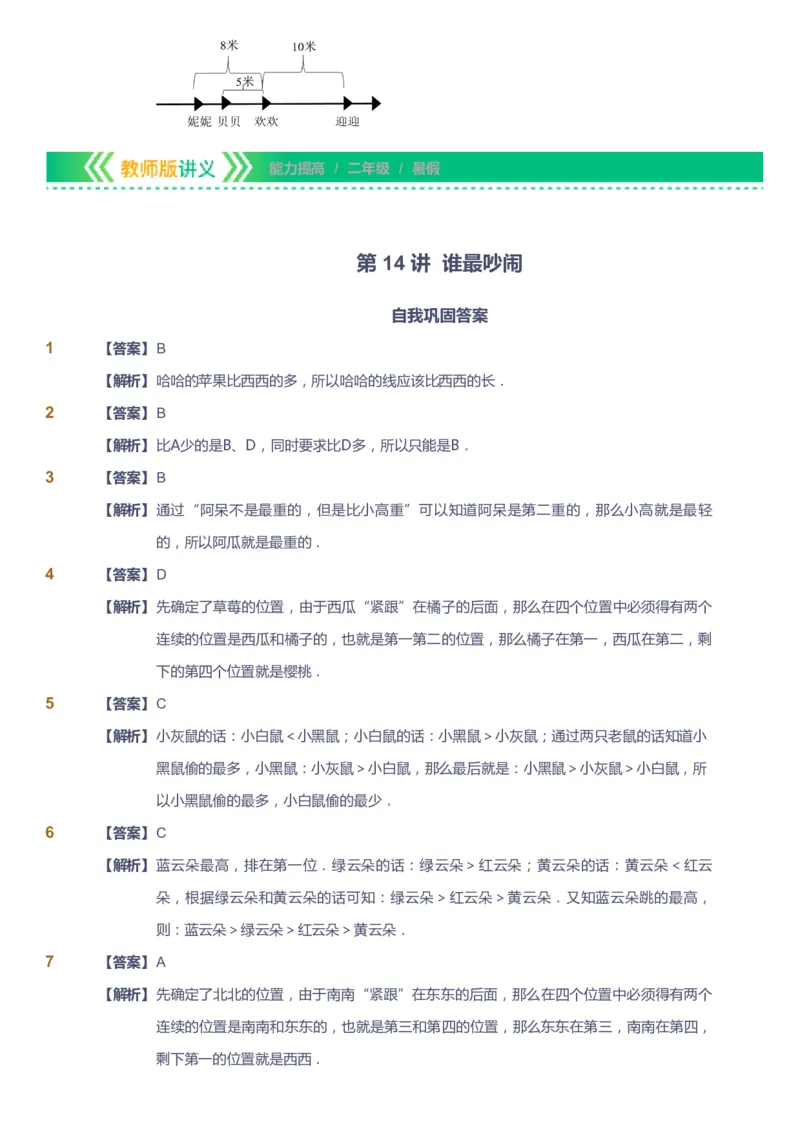 课本+自我巩固+课堂落实（答案）-gs_《爱学习》小学初中数学和奥数资料_高斯数学爱学习课件_1人教小学能力提高_2年级能力提高春秋寒暑课件_暑高斯数学2阶能力提高-gs出品