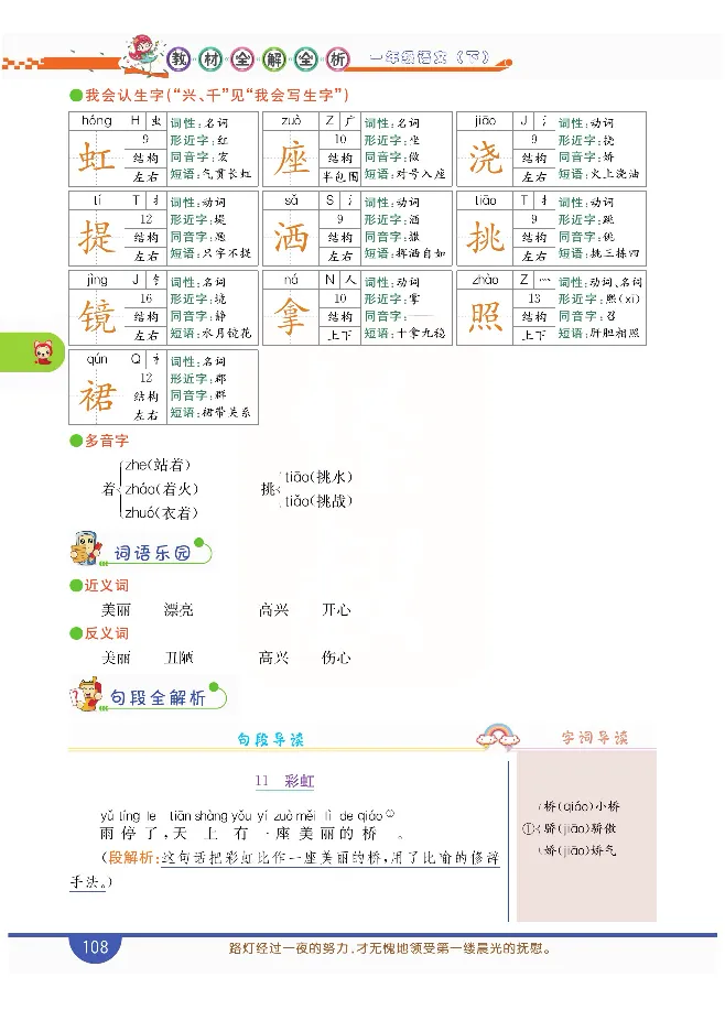 小学教材全解全析-语文1下_《教材全解》小学1-6年级_《小学教材全解全析》_1-6年级下册_语文