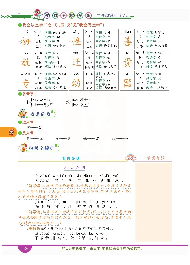 小学教材全解全析-语文1下_《教材全解》小学1-6年级_《小学教材全解全析》_1-6年级下册_语文