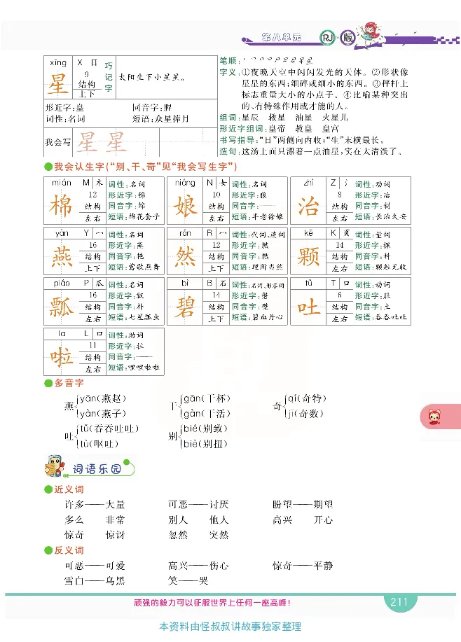 小学教材全解全析-语文1下_《教材全解》小学1-6年级_《小学教材全解全析》_1-6年级下册_语文