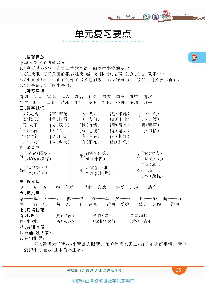 小学教材全解全析-语文1下_《教材全解》小学1-6年级_《小学教材全解全析》_1-6年级下册_语文