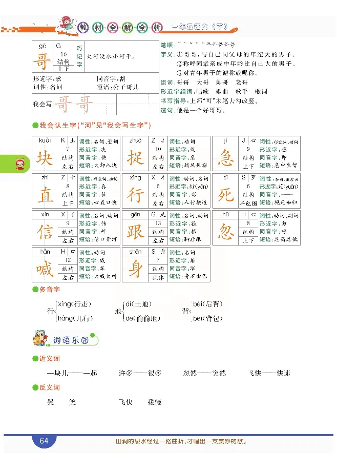 小学教材全解全析-语文1下_《教材全解》小学1-6年级_《小学教材全解全析》_1-6年级下册_语文
