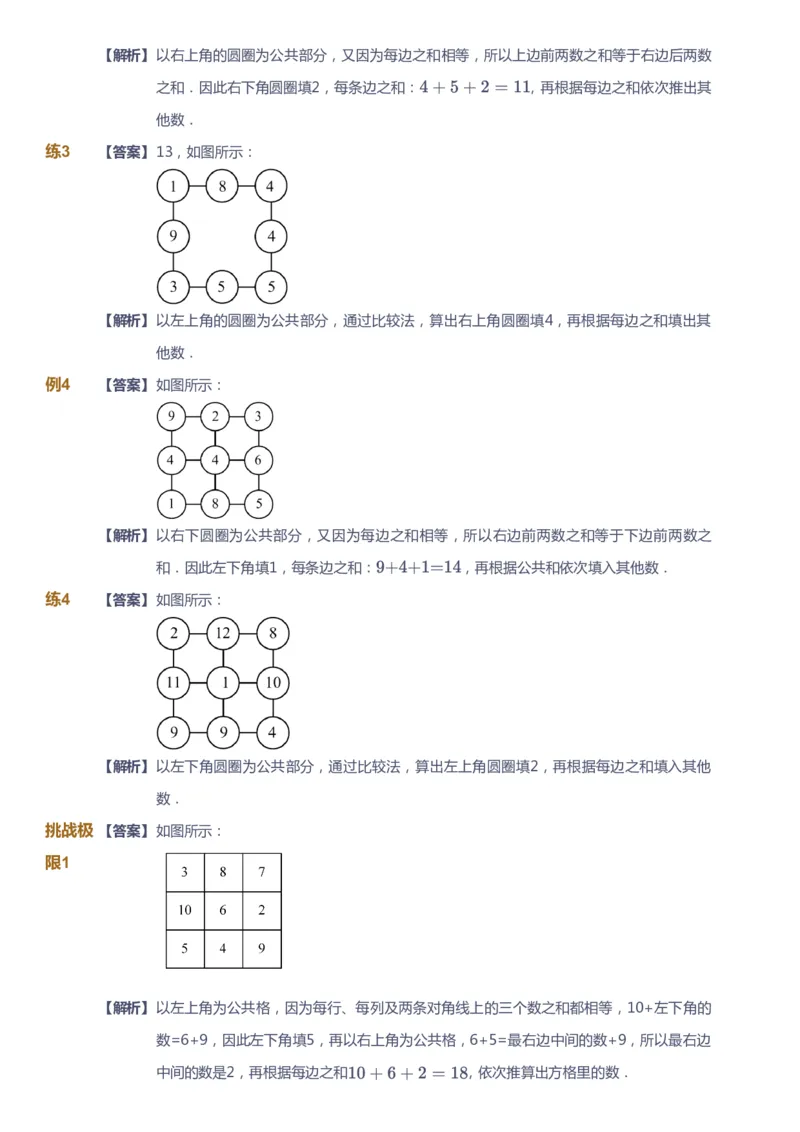 课本+自我巩固+课堂落实（答案）_《爱学习》小学初中数学和奥数资料_高斯数学爱学习课件_2人教小学能力强化_三年级高斯数学能力强化_寒数学3阶能力强化