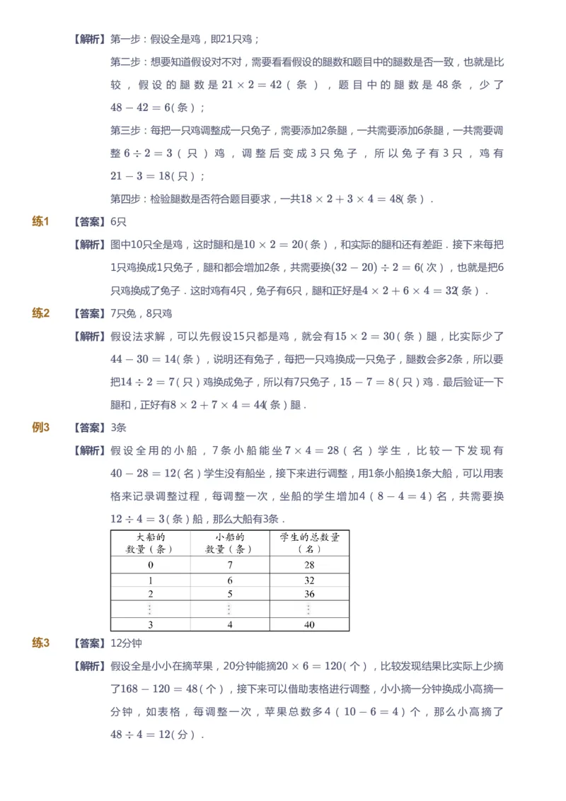 课本+自我巩固+课堂落实（答案）-gs(1)_《爱学习》小学初中数学和奥数资料_高斯数学爱学习课件_1人教小学能力提高_4年级能力提高课件春秋寒暑_春爱学习数学4阶能力提高-gs出品