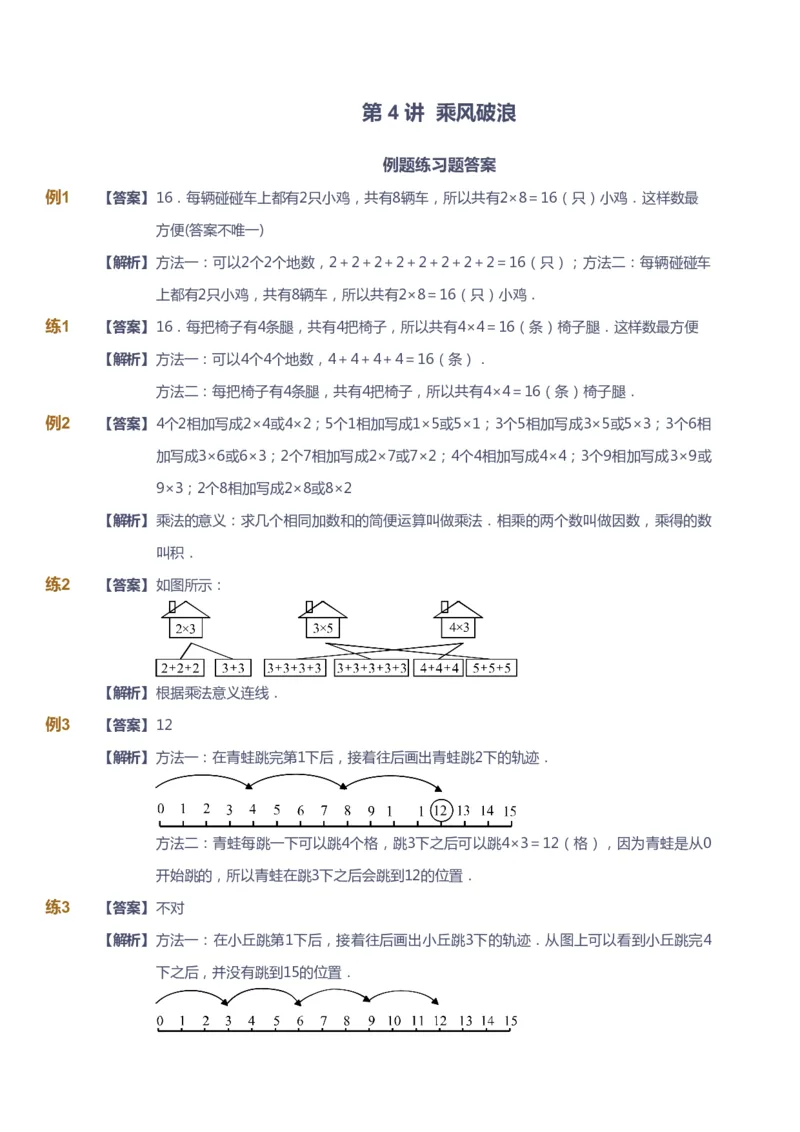 课本+自我巩固+课堂落实（答案）_《爱学习》小学初中数学和奥数资料_高斯数学爱学习课件_4奥数思维创新_二年级高斯数学思维创新_暑高斯数学2阶思维创新