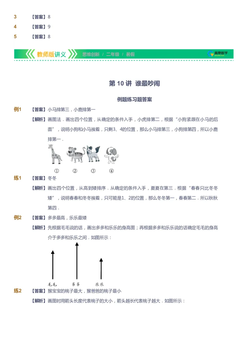 课本+自我巩固+课堂落实（答案）_《爱学习》小学初中数学和奥数资料_高斯数学爱学习课件_4奥数思维创新_二年级高斯数学思维创新_暑高斯数学2阶思维创新