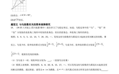 1.2一定是直角三角形么（题型专练）（学生版）_北师大初中数学_8上-北师大版初中数学_初中数学北师大8上-2025秋季新版_第二套推荐25_04课件+教案+学案+练习（第4套）齐全_练习