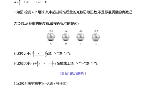 2.1　认识有理数(第2课时)_北师大初中数学_7上-北师大版初中数学_7上-初中数学北师大（2024新版）持续更新_06习题试卷_同步练习